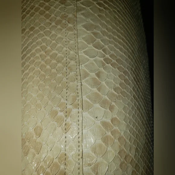Ralph Lauren Black label natural tan cream 100% python snakeskin skirt 10 - Picture 4 of 13